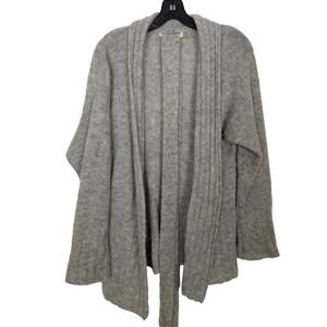 AMO Women Alpaca Merino Wool Belted Cardigan Sweater Sz XS Gray Wrap